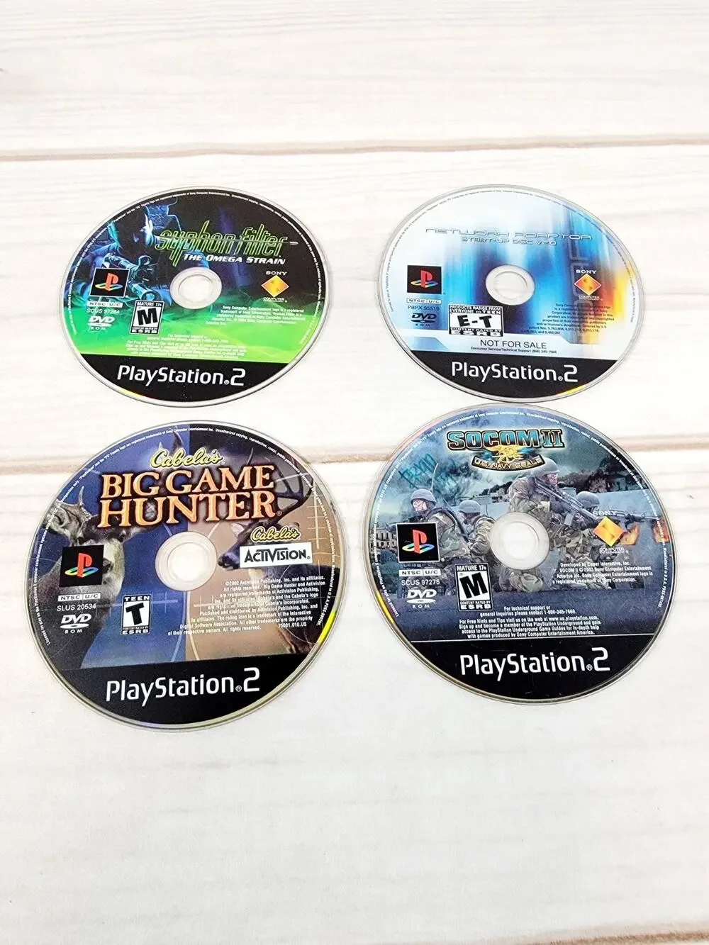Lot of 3 PS2 Games Syphon Filter Socom II Cabelas Big Game Sony PlayStation 2